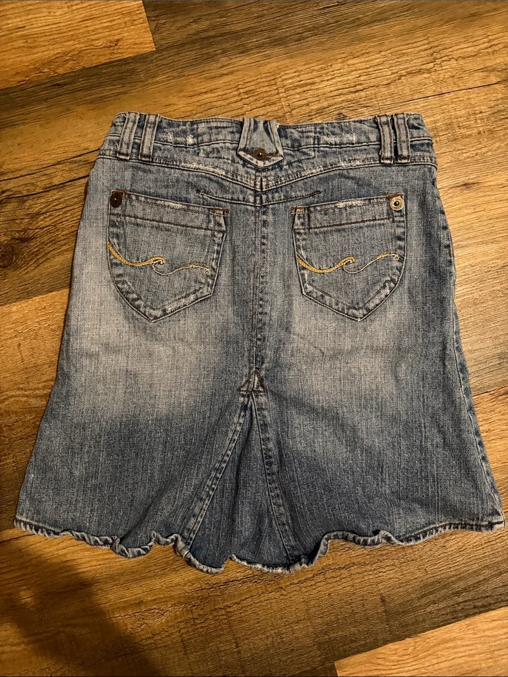 Blue Denim A-Line Mini Skirt